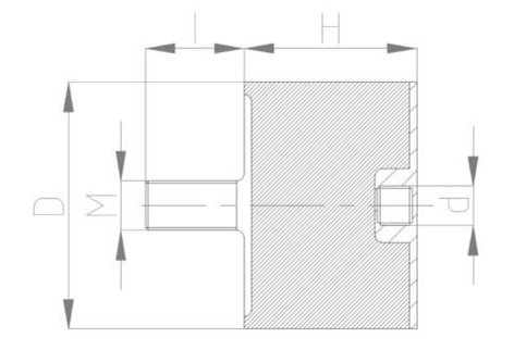 JNDD型<a href='http://www.cjcm.net.cn' target='_blank'><u>橡膠減震器</u></a>結(jié)構(gòu)圖